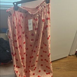 Macy's Pink Cherry Print Maxi Skirt
